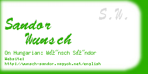 sandor wunsch business card